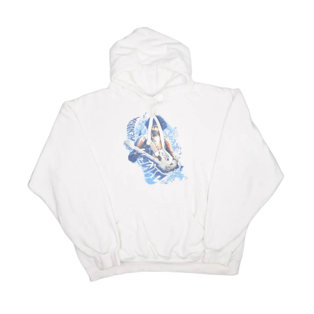 Jimi Hendrix Sweatshirt Mens XL White Hoodie Pullover ODM Licensed 2005
